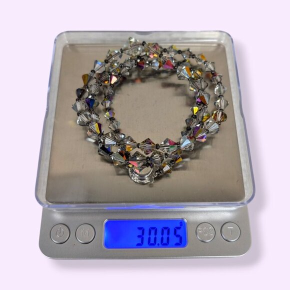 V. Bicone AB Crystal Beaded Necklace - Picture 4 of 4